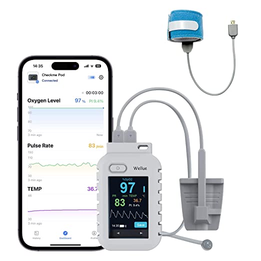 Babytone Checkme Pod Smart Blood Oxygen Monitor for Adults and Infant