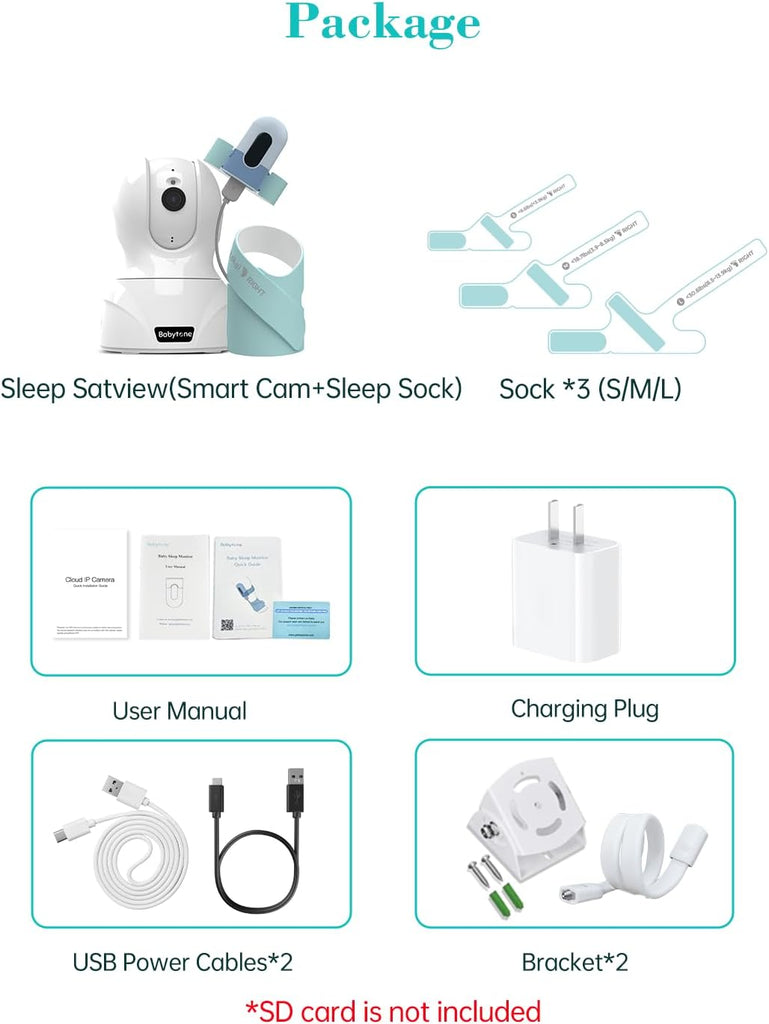 Baby Monitor Sleep Satview - Smart Sleep Sock & HD Camera
