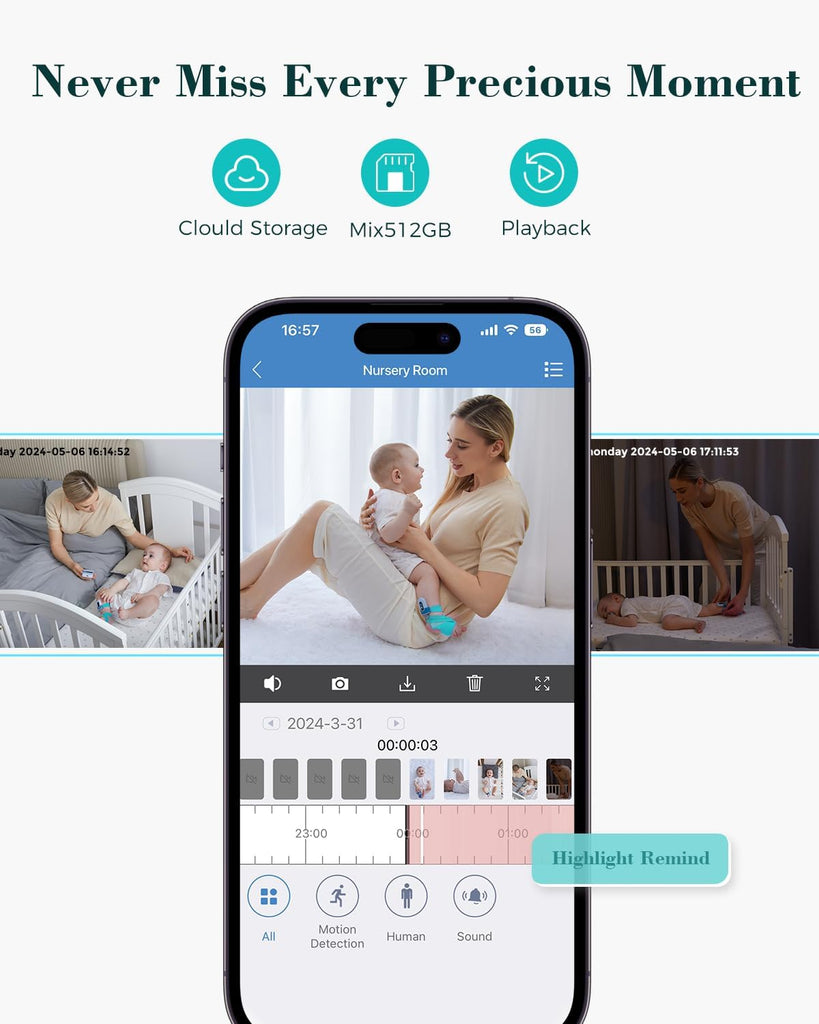 Baby Monitor Sleep Satview - Smart Sleep Sock & HD Camera
